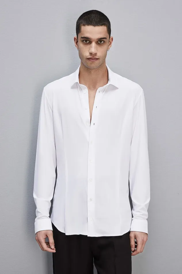 Patrizia Pepe Tops and Shirts Slim Fit Jersey Shirt White 8211 Men