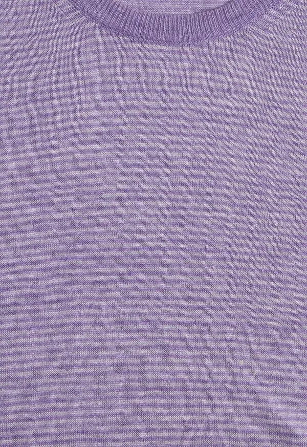 Paulstuart Polos and TShirts Mens Striped Short Sleeve Linen Crewneck Lavender Paulstuart Polos and TShirts Mens Striped Short Sleeve Linen Crewneck Lavender