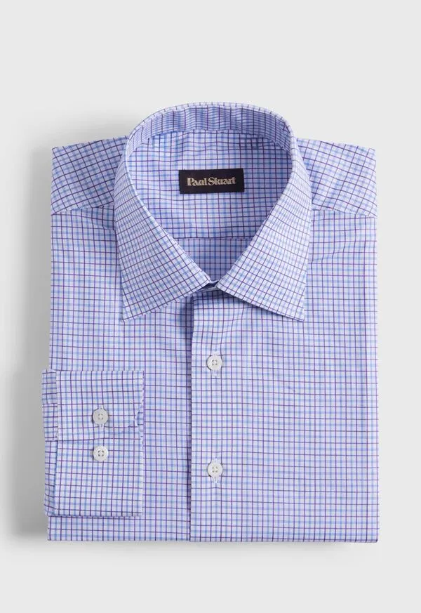 Paulstuart Sport Shirts Mens Cotton Tattersall Sport Shirt BluePink