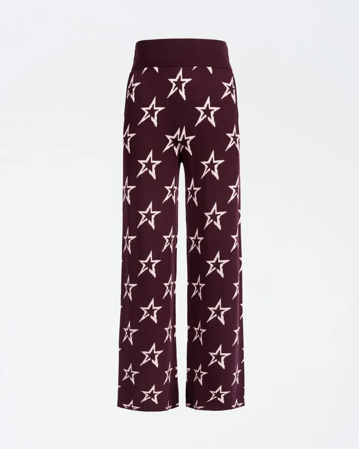 Perfect Moment Chalet Merino Wool Knitted Pant Burgundy Women Leggings