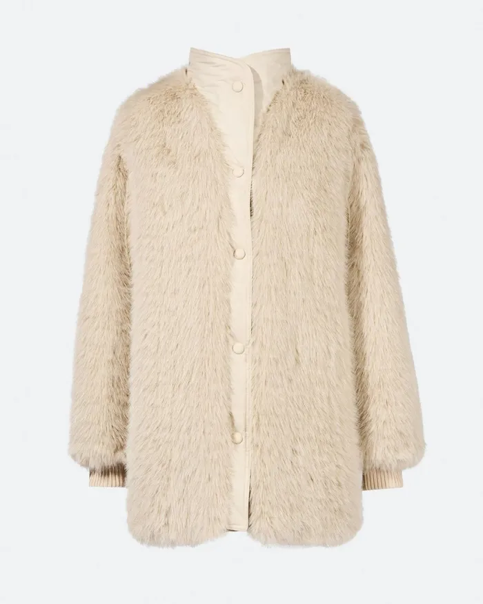Perfect Moment Faux Fur Coat Cream Faux Fur Women Jackets