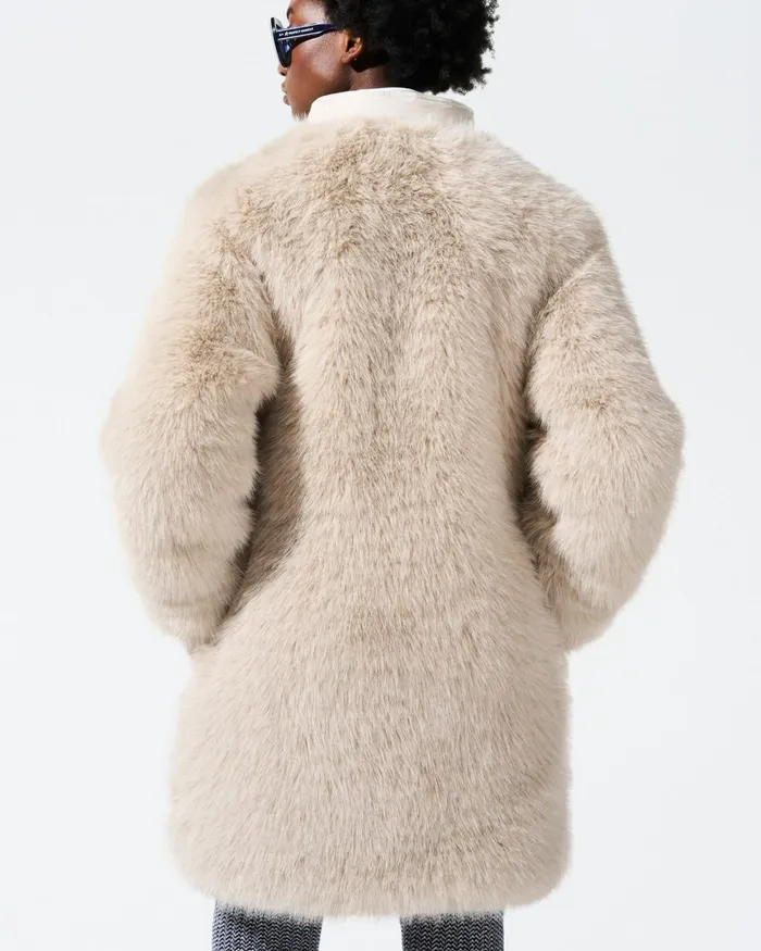 Perfect Moment Faux Fur Coat Cream Faux Fur Women Jackets