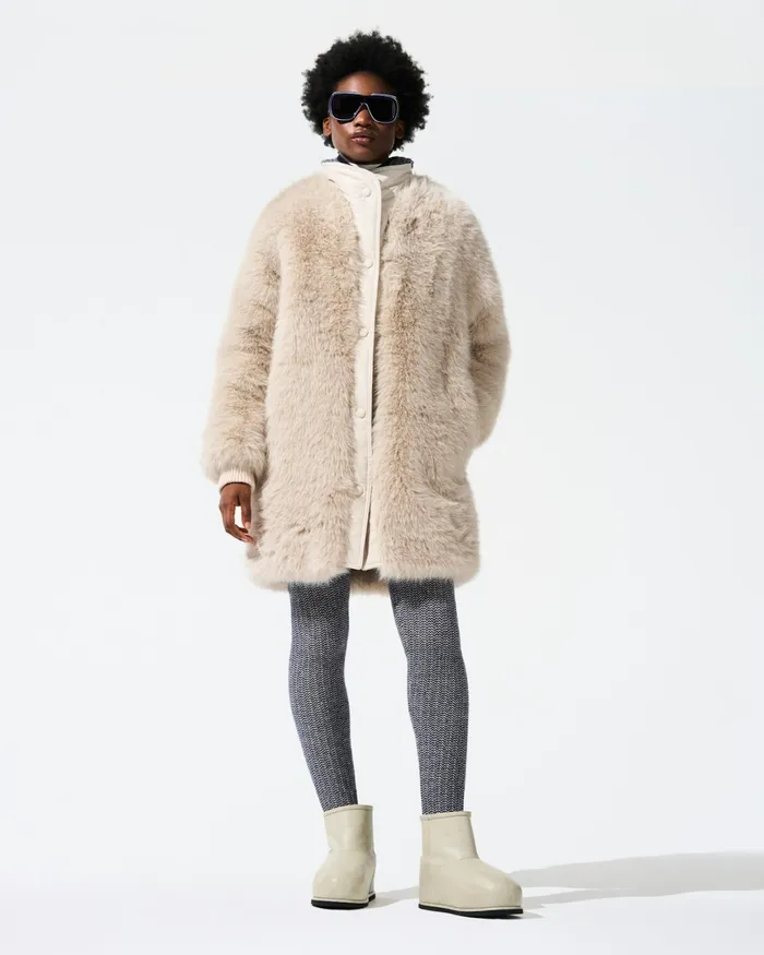 Perfect Moment Faux Fur Coat Cream Faux Fur Women Jackets
