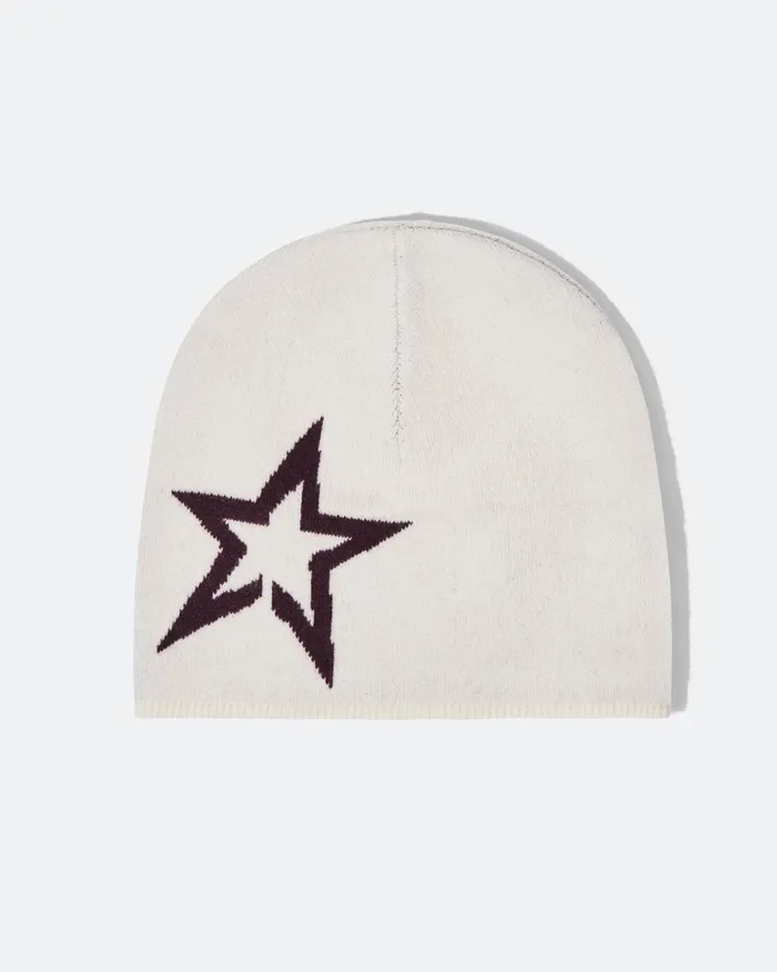 Perfect Moment Logo Star Merino Wool Beanie White Women Accessories