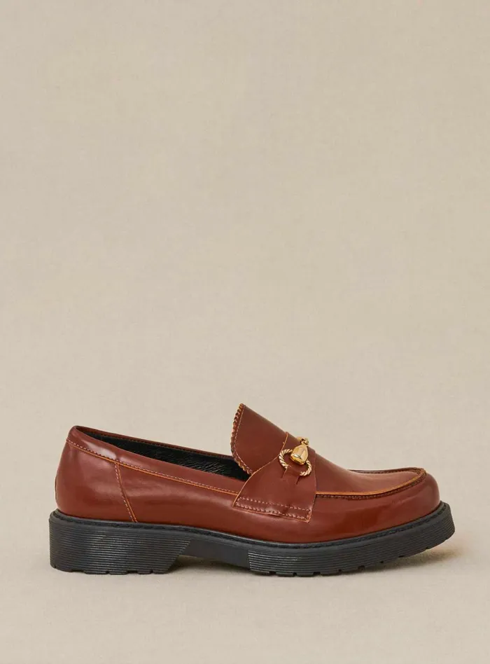 Petite Mendigote Flat Shoes Fw24 Mocassins Come Polido Cognac 8211 Women