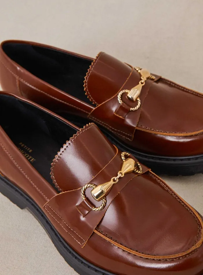 Petite Mendigote Flat Shoes Fw24 Mocassins Come Polido Cognac 8211 Women