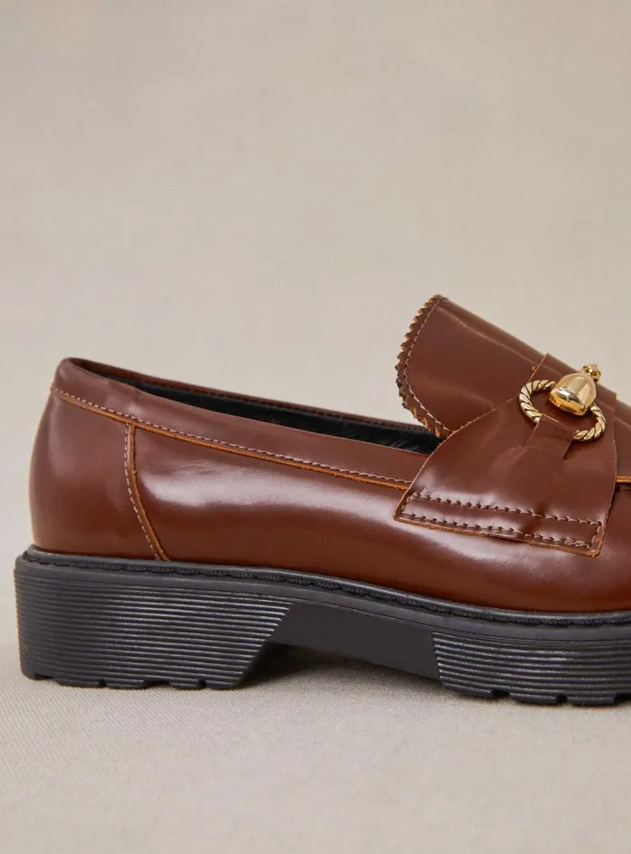 Petite Mendigote Flat Shoes Fw24 Mocassins Come Polido Cognac 8211 Women