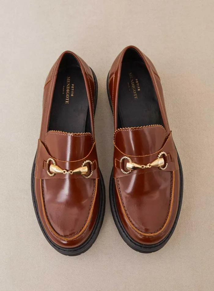 Petite Mendigote Flat Shoes Fw24 Mocassins Come Polido Cognac 8211 Women