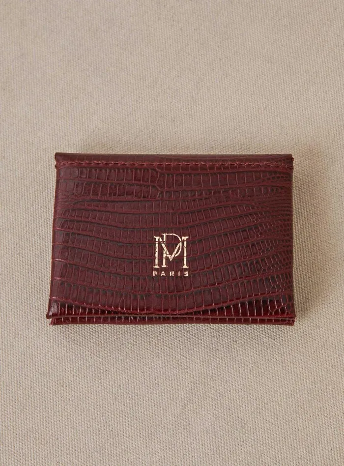 Petite Mendigote Little Leather Shop Fw24 Porte Carte Emile Double Bordeaux 8211 Women