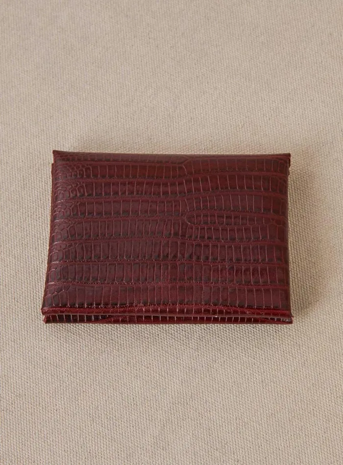 Petite Mendigote Little Leather Shop Fw24 Porte Carte Emile Double Bordeaux 8211 Women