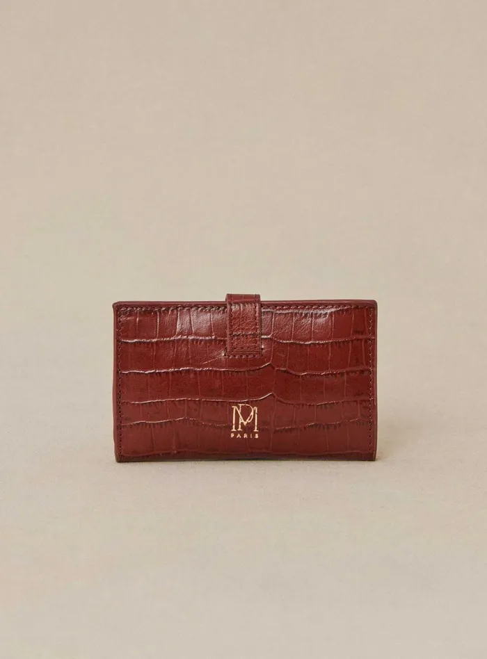 Petite Mendigote Little Leather Shop Fw24 Porte Carte Emina Croco Cognac 8211 Women