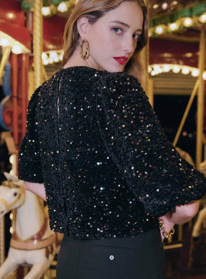 Petite Mendigote Tops Blouses Top Teya Black 8211 Women