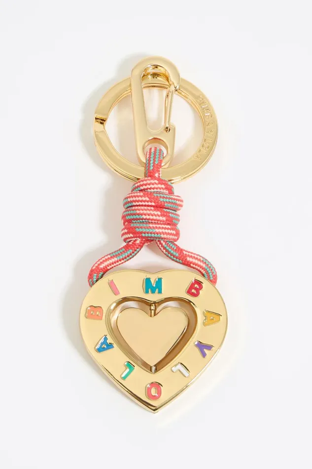Pink Metal Heart Key Ring Pink Women Bimba Y Lola Key Rings