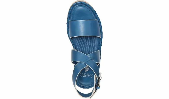 Platform Women Franco Sarto Sarto Zarlo Platform Sandal Teal Leather
