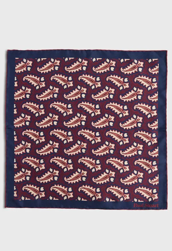 Pocket Squares Paulstuart Mens Silk Tossed Paisley Medallion Pocket Square Blue Pocket Squares Paulstuart Mens Silk Tossed Paisley Medallion Pocket Square Blue
