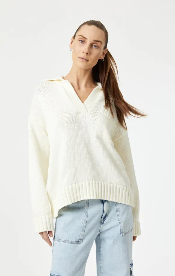 Polo Sweater In Coconut Milk Women Mavi Jeans Sweaters