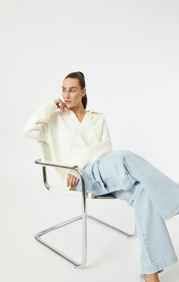 Polo Sweater In Coconut Milk Women Mavi Jeans Sweaters Polo Sweater In Coconut Milk Women Mavi Jeans Sweaters