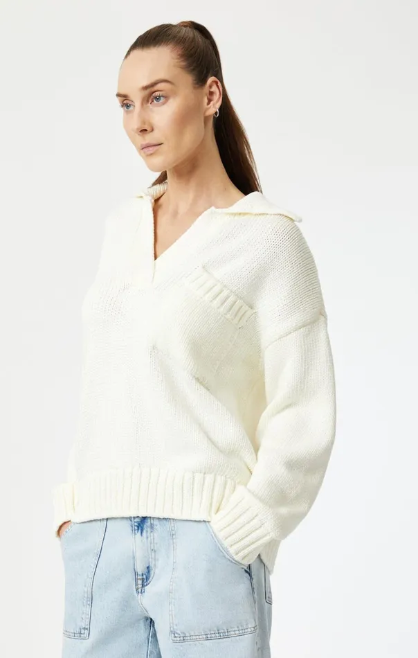 Polo Sweater In Coconut Milk Women Mavi Jeans Sweaters Polo Sweater In Coconut Milk Women Mavi Jeans Sweaters