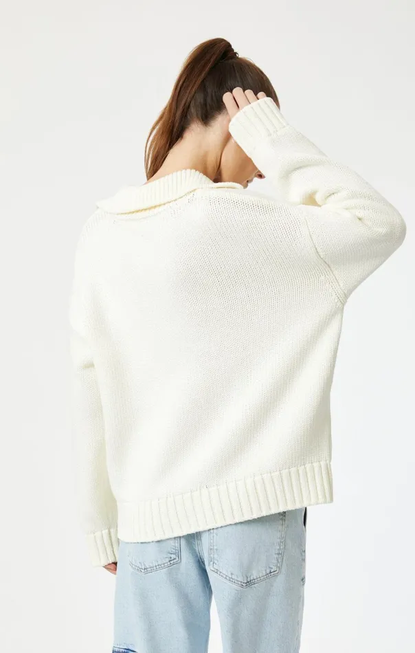 Polo Sweater In Coconut Milk Women Mavi Jeans Sweaters Polo Sweater In Coconut Milk Women Mavi Jeans Sweaters