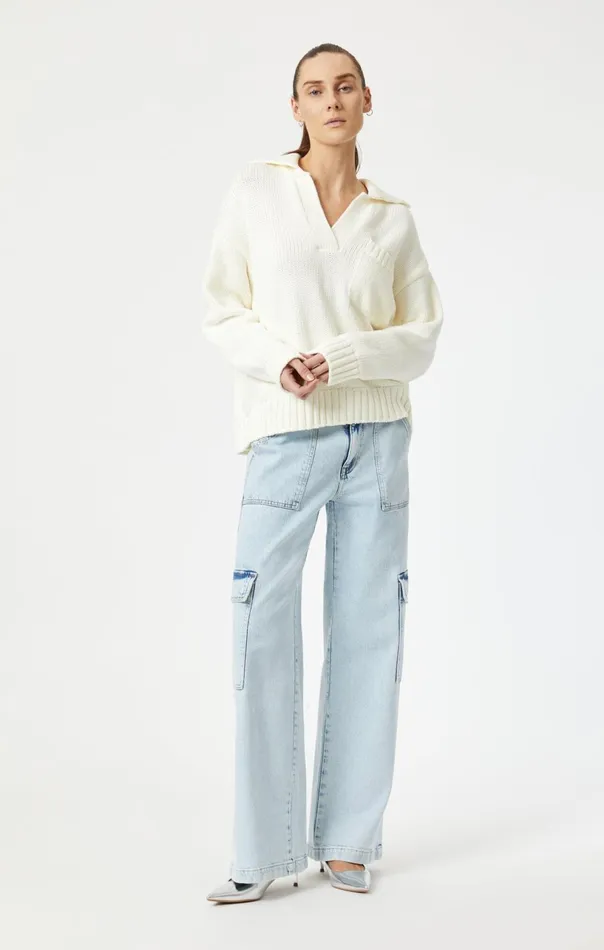 Polo Sweater In Coconut Milk Women Mavi Jeans Sweaters Polo Sweater In Coconut Milk Women Mavi Jeans Sweaters