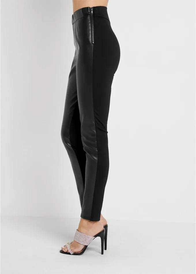 Ponte FauxLeather Leggings Black Women VENUS Leggings