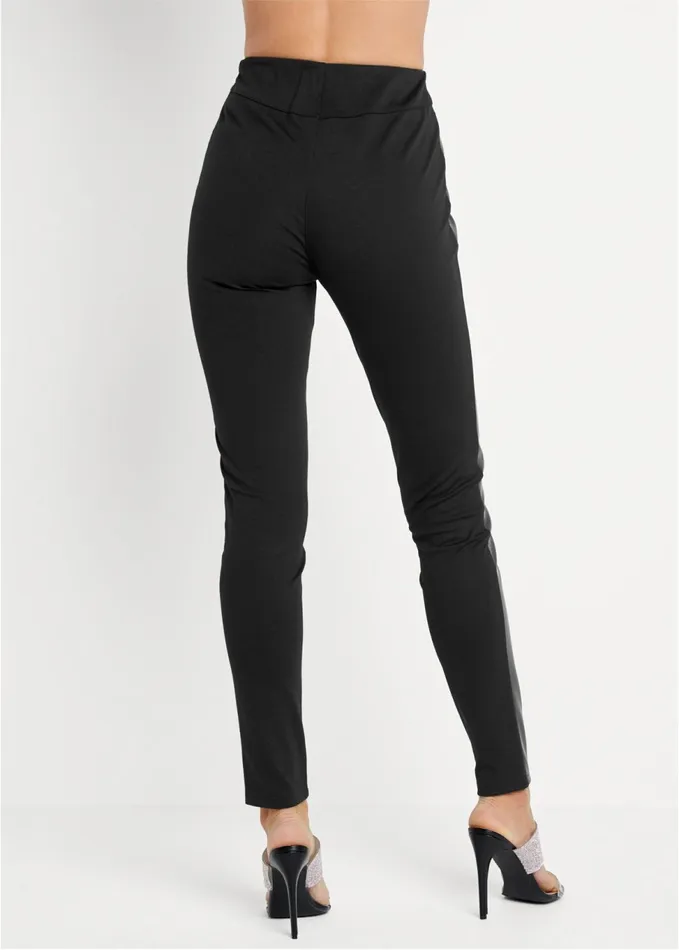 Ponte FauxLeather Leggings Black Women VENUS Leggings