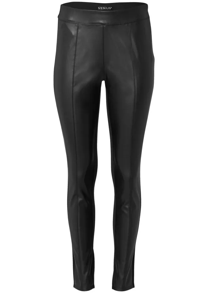 Ponte FauxLeather Leggings Black Women VENUS Leggings