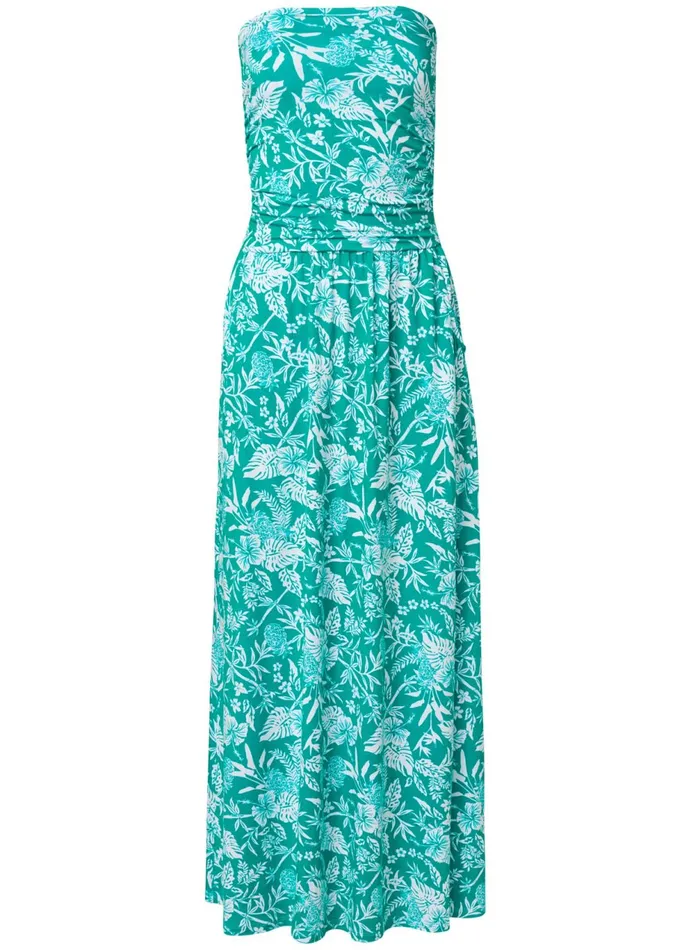 PRINTED MAXI DRESS Turquoise and White Women VENUS Sundresses