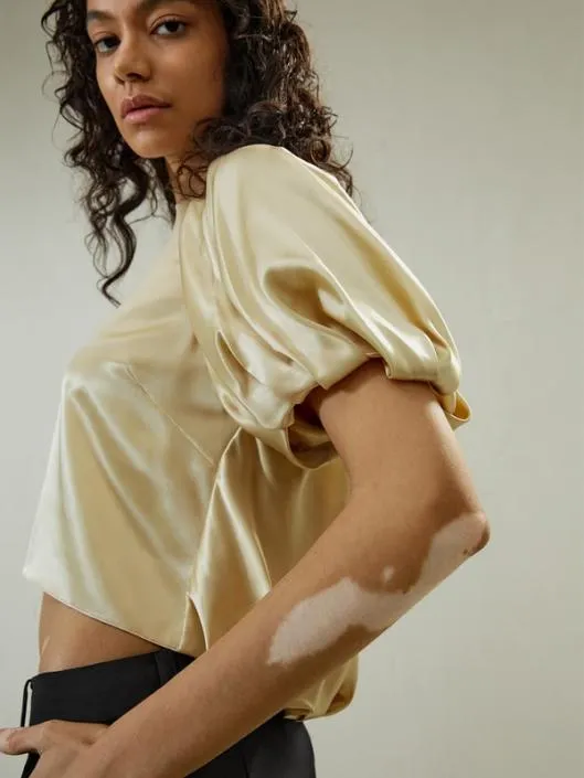 Puff Short Sleeve Silk Top 8211 Luxurious Silk Blouses For Women Women Blouses Lilysilk Shirts