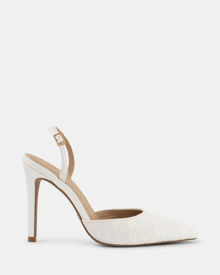 Pumps Women NOVO Shoes PRESLEE WHITE Closed Toe Heels