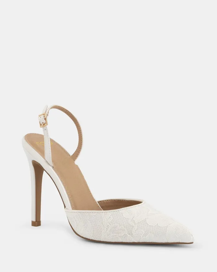 Pumps Women NOVO Shoes PRESLEE WHITE Closed Toe Heels