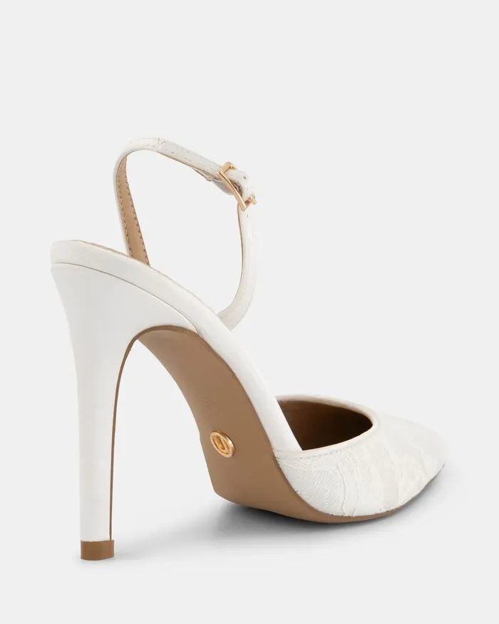 Pumps Women NOVO Shoes PRESLEE WHITE Closed Toe Heels