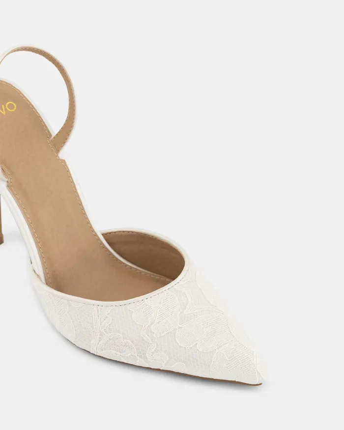 Pumps Women NOVO Shoes PRESLEE WHITE Closed Toe Heels