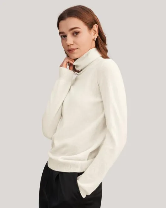 Pure Cashmere Turtleneck Sweater For Women Women Lilysilk Knitwear