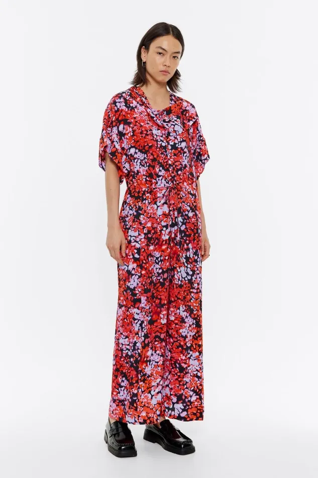 Red Leomimosa Scarf Jumpsuit Leomimosa Red Women Bimba Y Lola Dresses And Jumpsuits