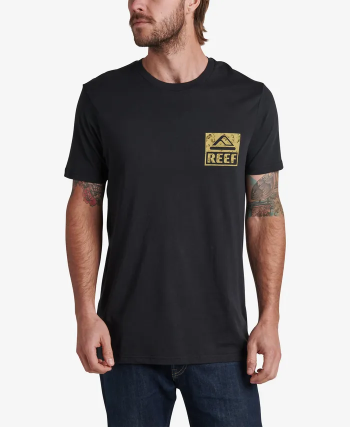 Reef TShirts and Shirts Wellie Short Sleeve Graphic Tee Caviar 8211 Men