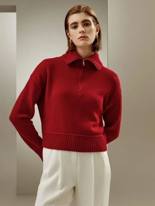 Relaxed Fit WoolCashmere Blend Sweater Women Lilysilk Knitwear
