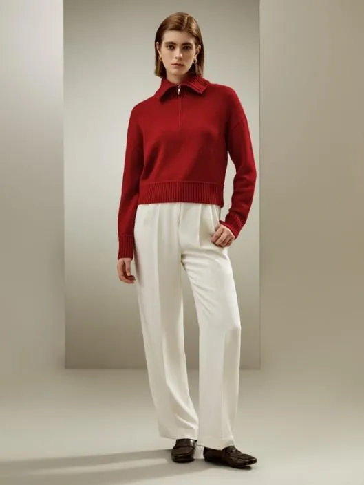 Relaxed Fit WoolCashmere Blend Sweater Women Lilysilk Knitwear
