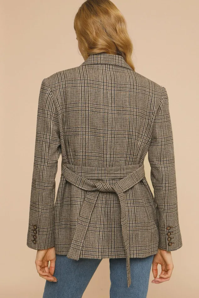 Rouje ALBERT Jacket Carreaux Beige Women Coats and Jackets