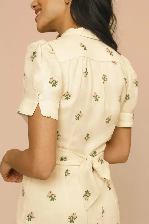 Rouje ANAIS Dress Fiorita Ecru Women Dresses