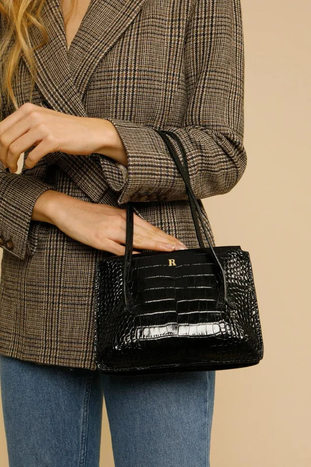 Rouje J Bag Croco Noir Women Bags