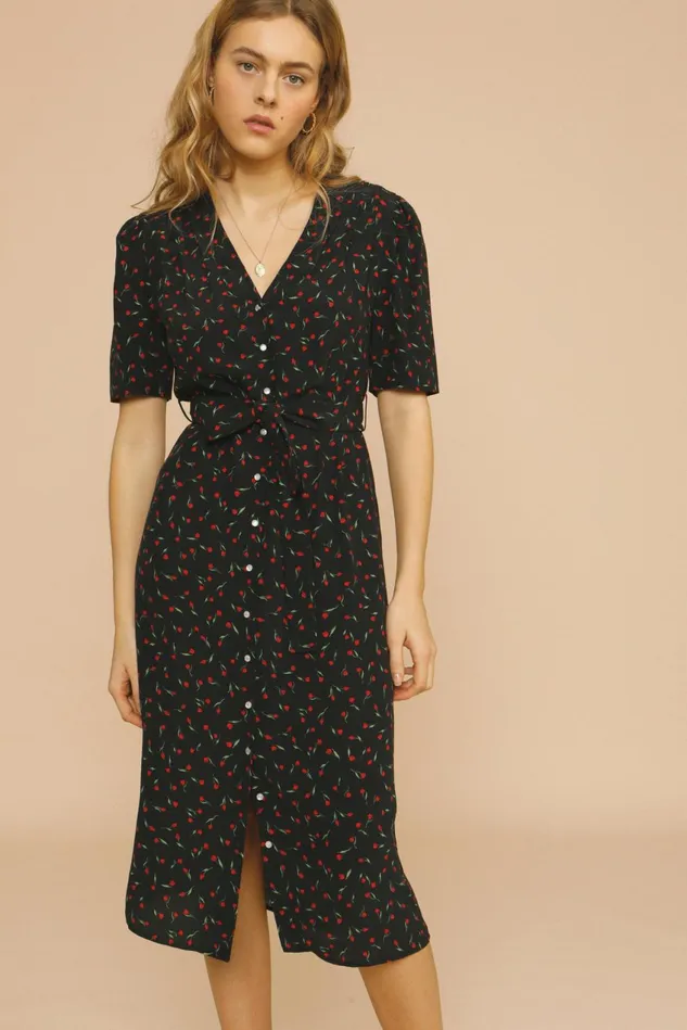 Rouje MATHILDE Dress Mini Tulipe Noir Women Dresses