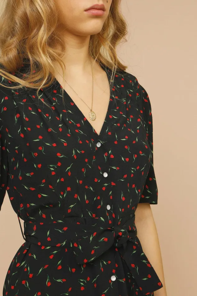 Rouje MATHILDE Dress Mini Tulipe Noir Women Dresses