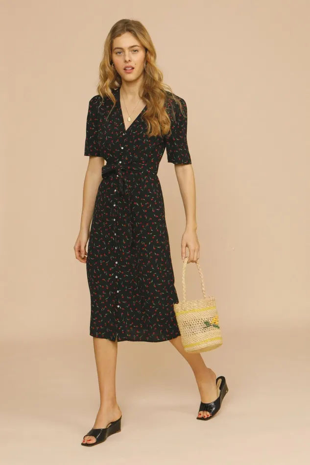 Rouje MATHILDE Dress Mini Tulipe Noir Women Dresses