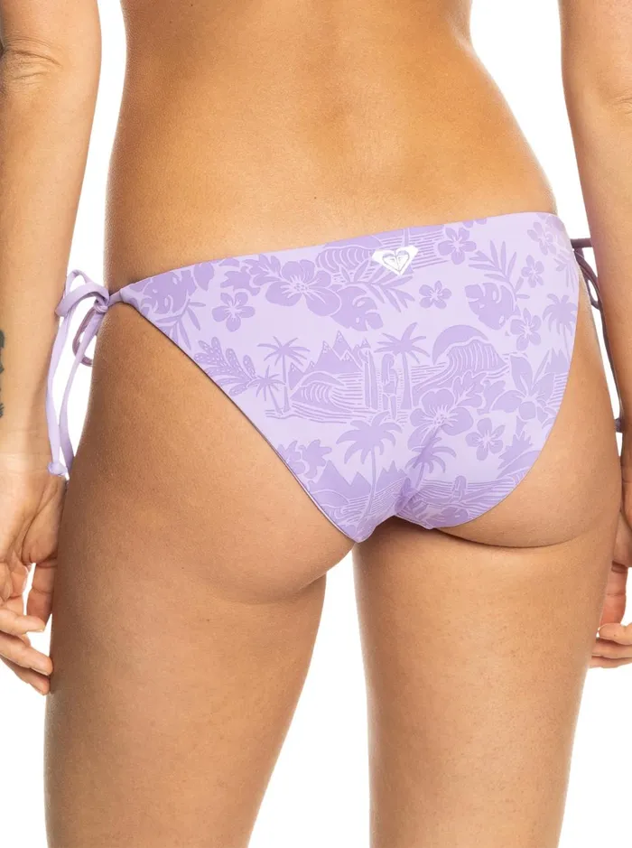 Roxy Bikinis SurfKindKate Tie Side Reversible Bikini Bottoms Purple Rose Surf Friends 8211 Women
