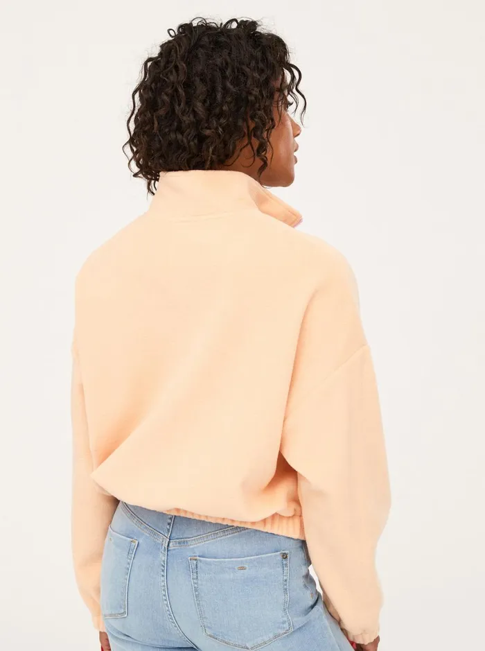 Roxy Jackets Dawn To Dusk Solid HalfZip Fleece Peach Parfait 8211 Women
