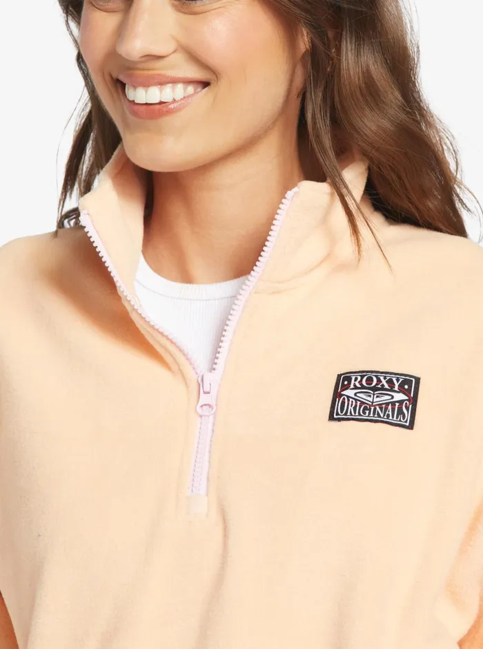 Roxy Jackets Dawn To Dusk Solid HalfZip Fleece Peach Parfait 8211 Women