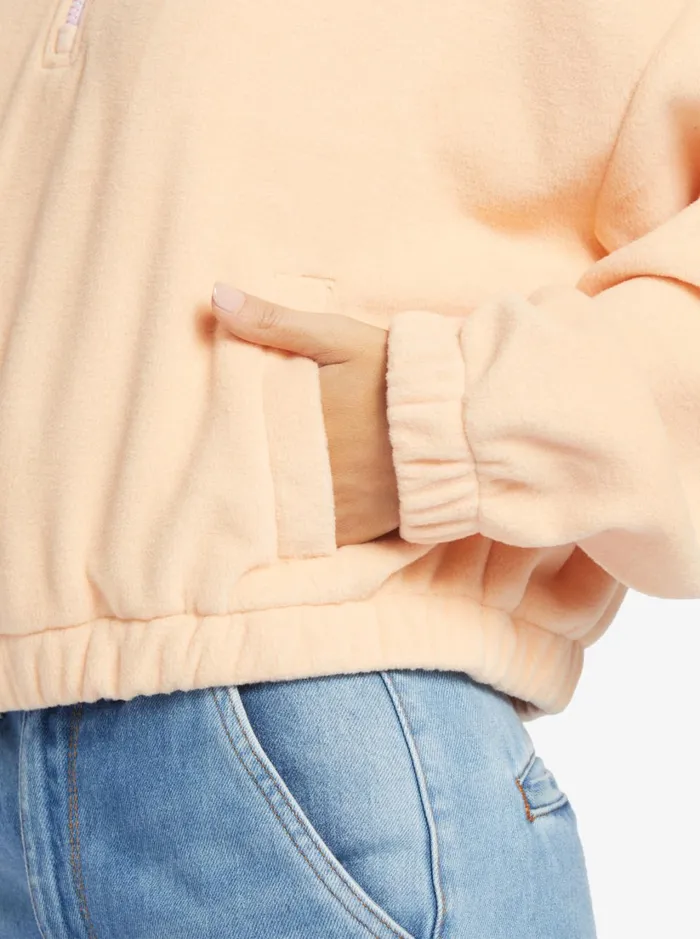 Roxy Jackets Dawn To Dusk Solid HalfZip Fleece Peach Parfait 8211 Women