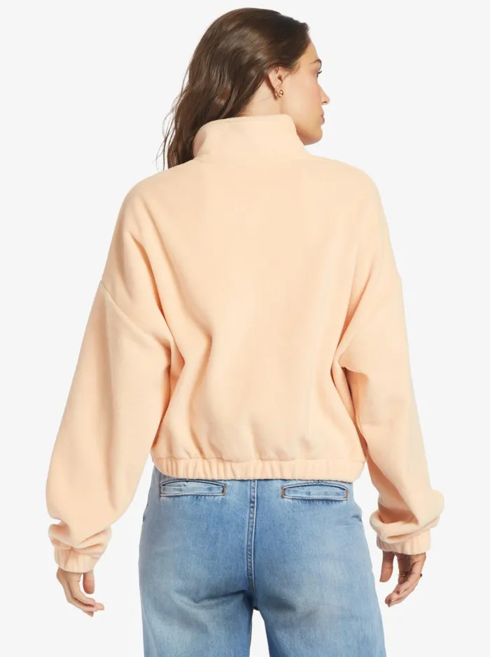 Roxy Jackets Dawn To Dusk Solid HalfZip Fleece Peach Parfait 8211 Women
