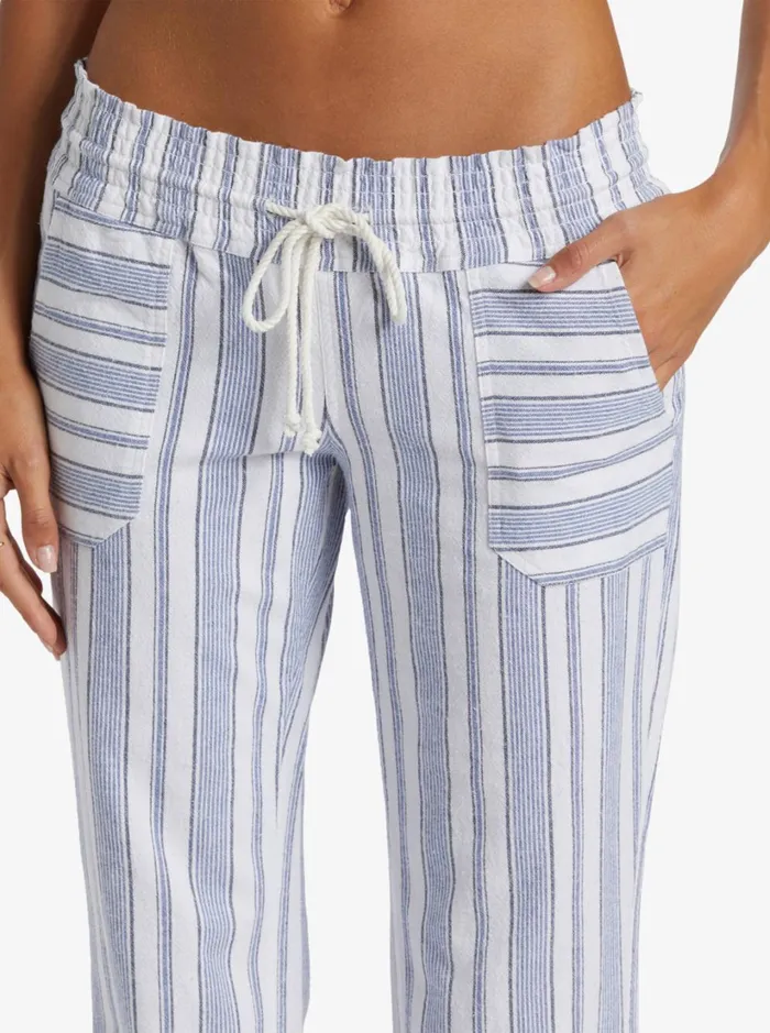 Roxy Pants and Jeans Oceanside Flared Pants Mood Indigo Beachside Stripe 8211 Women